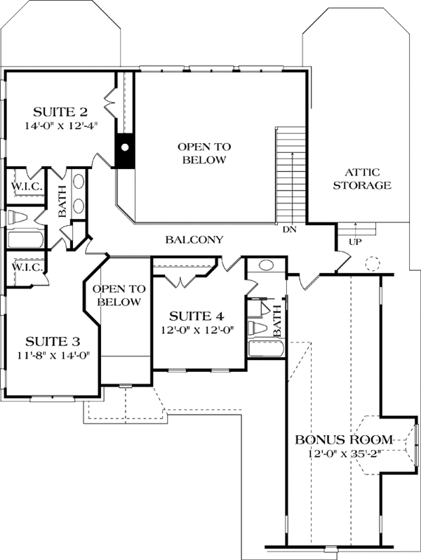 Home Plan - Traditional Floor Plan - Upper Floor Plan #453-556