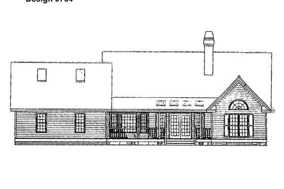 Exterior - Rear Elevation for Country House Plan #929-206 - 3 bed, 2 bath