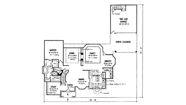 Architectural House Design - European Floor Plan - Main Floor Plan #974-38
