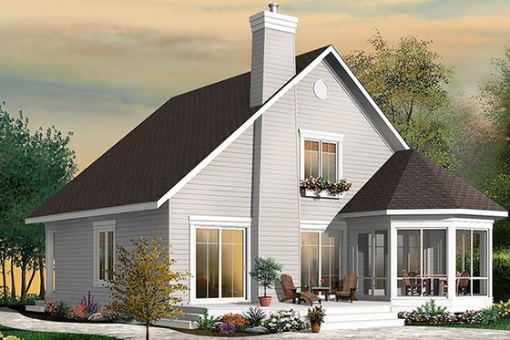 Exterior - Rear Elevation 3 for Traditional House Plan #23-2610 - 4 bed, 2.5 bath
