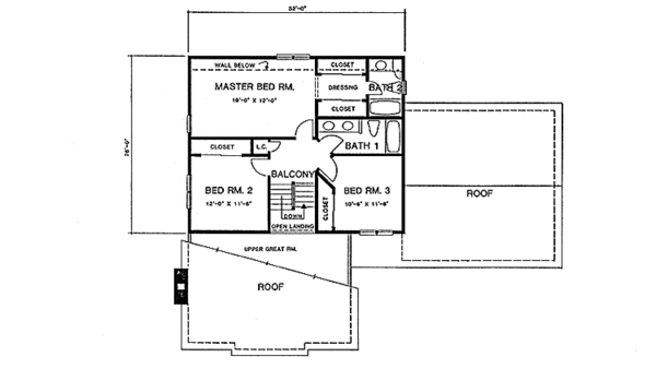 Home Plan - Colonial Floor Plan - Upper Floor Plan #1001-7