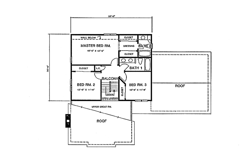 Dream House Plan - Floor Plan - Upper Floor for Colonial House Plan #1001-7 - 3 bed, 2.5 bath