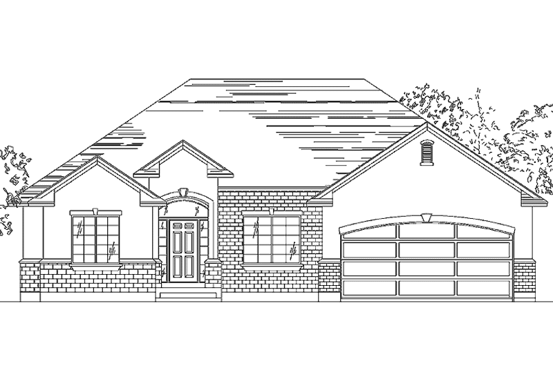 House Blueprint - Exterior - Front Elevation 3 for Traditional House Plan #945-10 - 2 bed, 2.5 bath