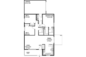 Floor Plan - Main Floor for Craftsman House Plan #60-720 - 3 bed, 2 bath