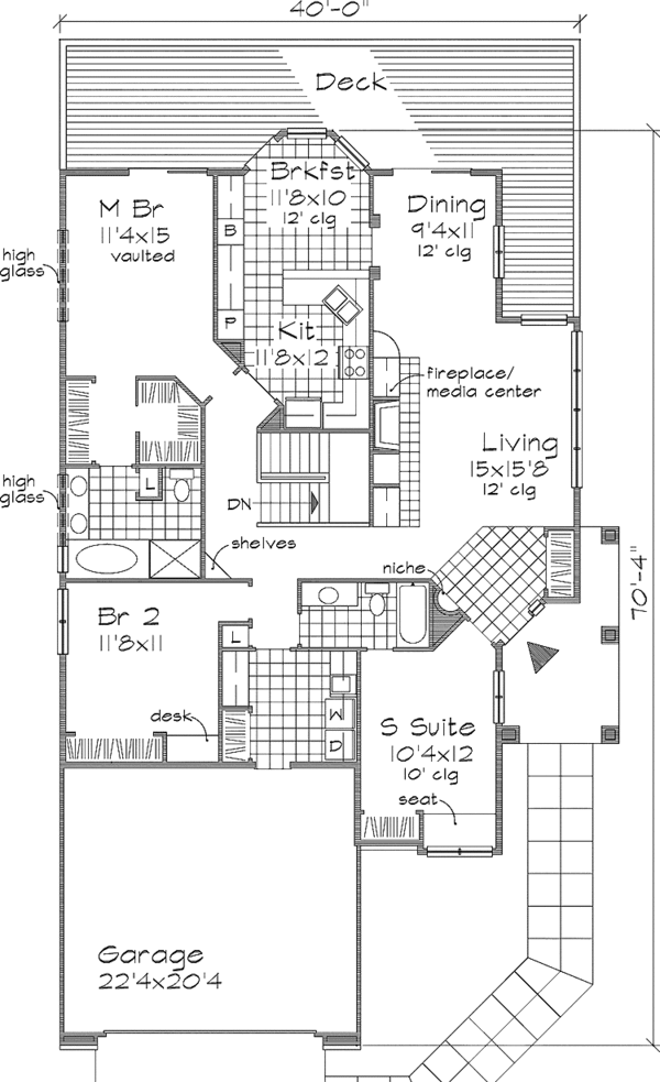 Architectural House Design - European Floor Plan - Main Floor Plan #320-517
