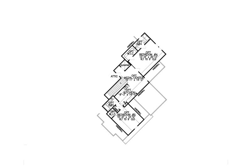 House Blueprint - Floor Plan - Upper Floor for Ranch House Plan #54-445 - 3 bed, 3.5 bath