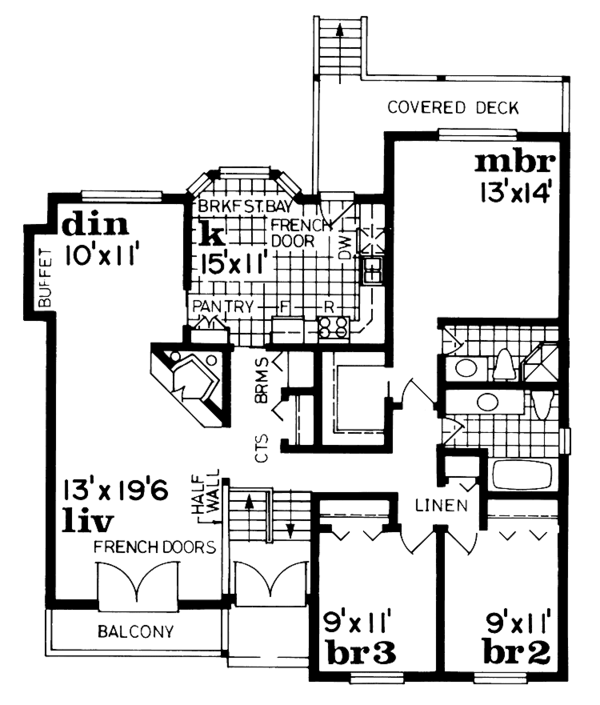 House Blueprint - Contemporary Floor Plan - Main Floor Plan #47-982