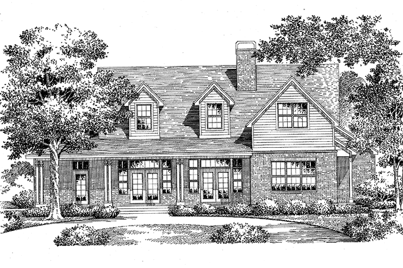 Home Plan - Exterior - Front Elevation 3 for Country House Plan #999-33 - 3 bed, 3 bath
