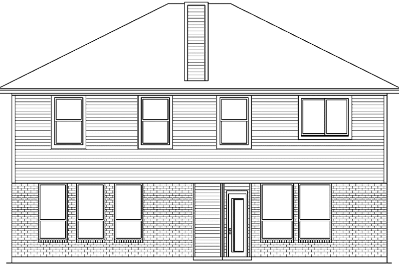 Architectural House Design - Exterior - Rear Elevation for Traditional House Plan #84-765 - 3 bed, 2.5 bath