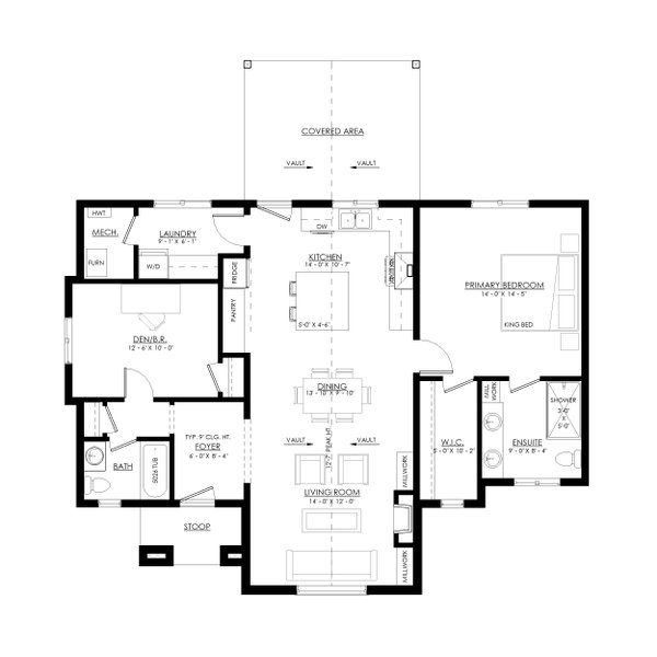 House Blueprint - European Floor Plan - Main Floor Plan #1114-27