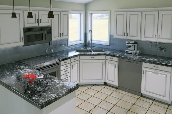 Interior - Kitchen 1 for Ranch House Plan #57-114 - 3 bed, 2 bath