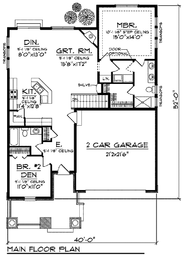 Bungalow Floor Plan - Main Floor Plan #70-898