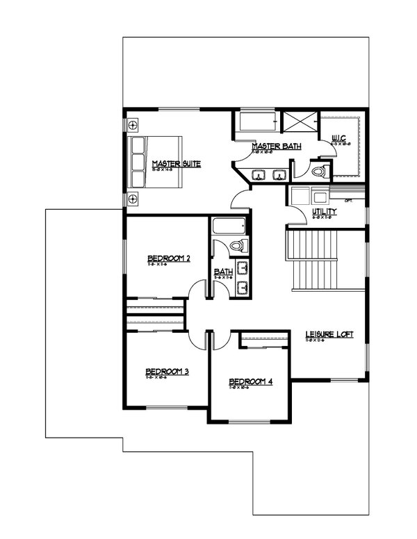 Contemporary Floor Plan - Upper Floor Plan #569-89