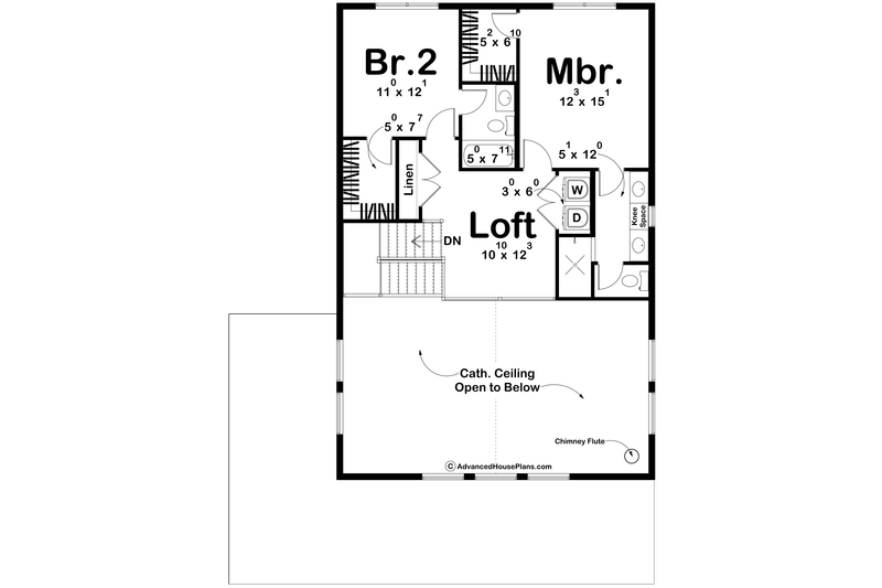 Dream House Plan - Floor Plan - Upper Floor for Barndominium House Plan #455-595 - 2 bed, 2.5 bath
