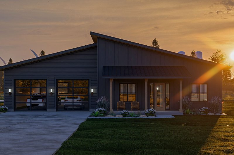 Home Plan - Exterior - Other Elevation 2 for Barndominium House Plan #455-254 - 2 bed, 2 bath