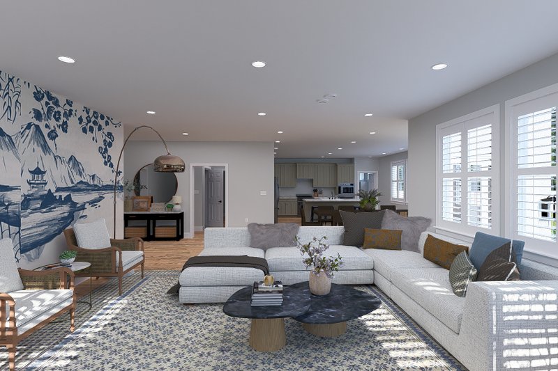 Architectural House Design - Interior - Family Room for Farmhouse House Plan #1060-245 - 3 bed, 2.5 bath