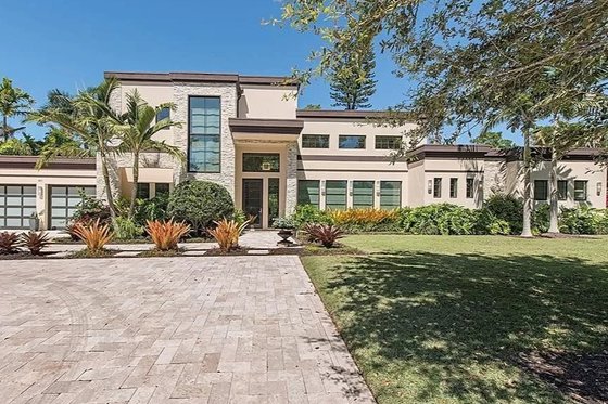 Exterior - Front Elevation 3 for Contemporary House Plan #548-59 - 4 bed, 4.5 bath