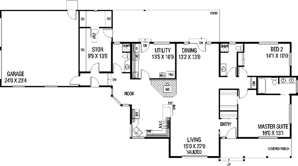 Home Plan - Ranch Floor Plan - Main Floor Plan #60-348