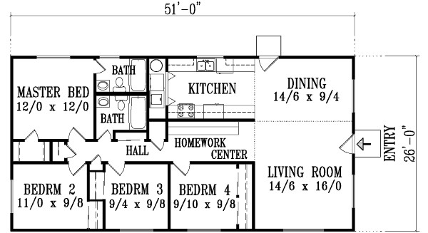 House Plan Design - Adobe / Southwestern Floor Plan - Main Floor Plan #1-1183