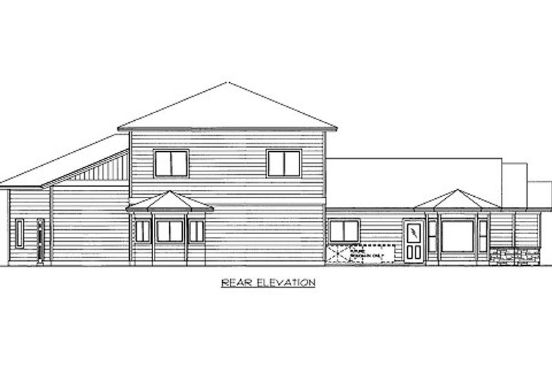 Dream House Plan - Exterior - Rear Elevation for Bungalow House Plan #117-744 - 4 bed, 2.5 bath