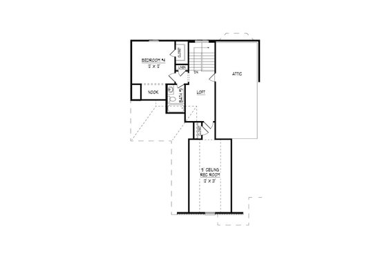 Floor Plan - Upper Floor for Traditional House Plan #424-421 - 4 bed, 3 bath