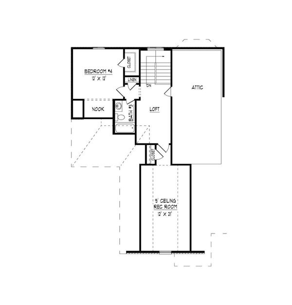 Traditional Floor Plan - Upper Floor Plan #424-421
