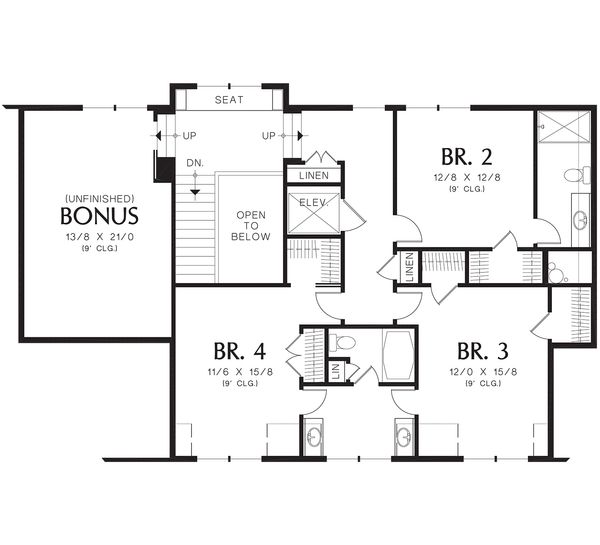 Home Plan - Craftsman Floor Plan - Upper Floor Plan #48-665