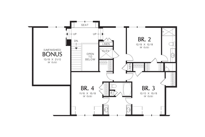 Home Plan - Floor Plan - Upper Floor for Craftsman House Plan #48-665 - 4 bed, 4.5 bath