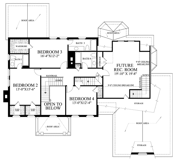 Home Plan - Colonial Floor Plan - Upper Floor Plan #137-209