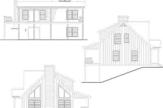 Exterior - Rear Elevation for Country House Plan #71-142 - 3 bed, 2 bath