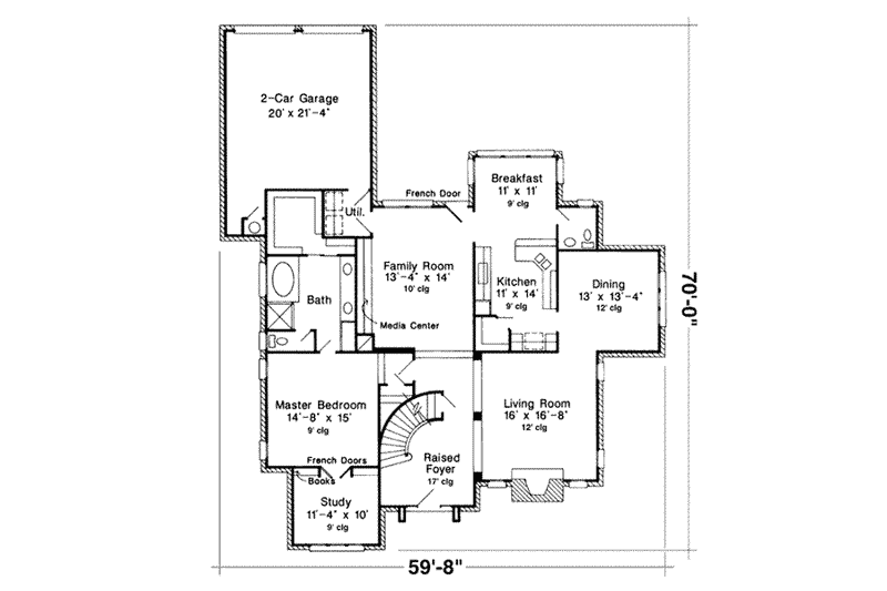 Home Plan - Floor Plan - Main Floor for European House Plan #410-267 - 4 bed, 3.5 bath