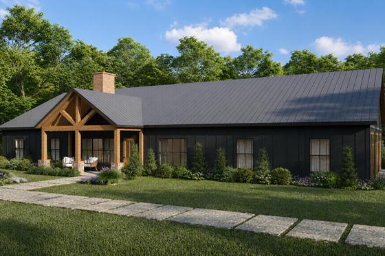Exterior - Front Elevation 3 for Barndominium House Plan #1117-6 - 5 bed, 2.5 bath