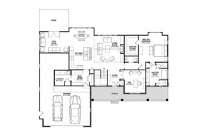 Floor Plan - Main Floor for Ranch House Plan #928-2 - 3 bed, 2.5 bath