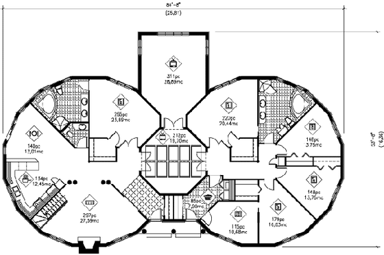 Floor Plan - Main Floor for European House Plan #25-4125 - 5 bed, 2.5 bath