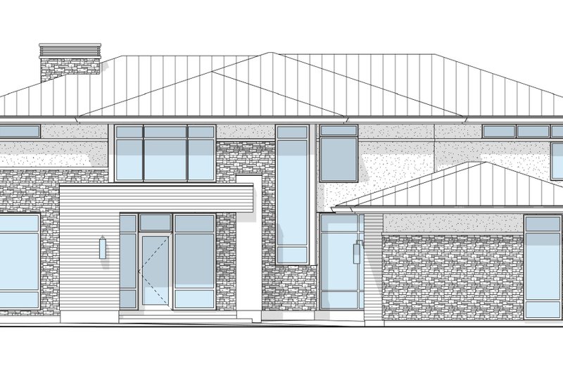 House Blueprint - Exterior - Front Elevation 4 for Modern House Plan #1114-100 - 4 bed, 4.5 bath