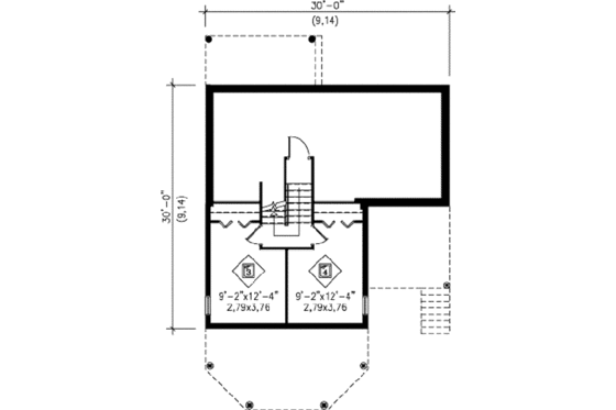 Floor Plan - Lower Floor for Modern House Plan #25-2288 - 4 bed, 2 bath