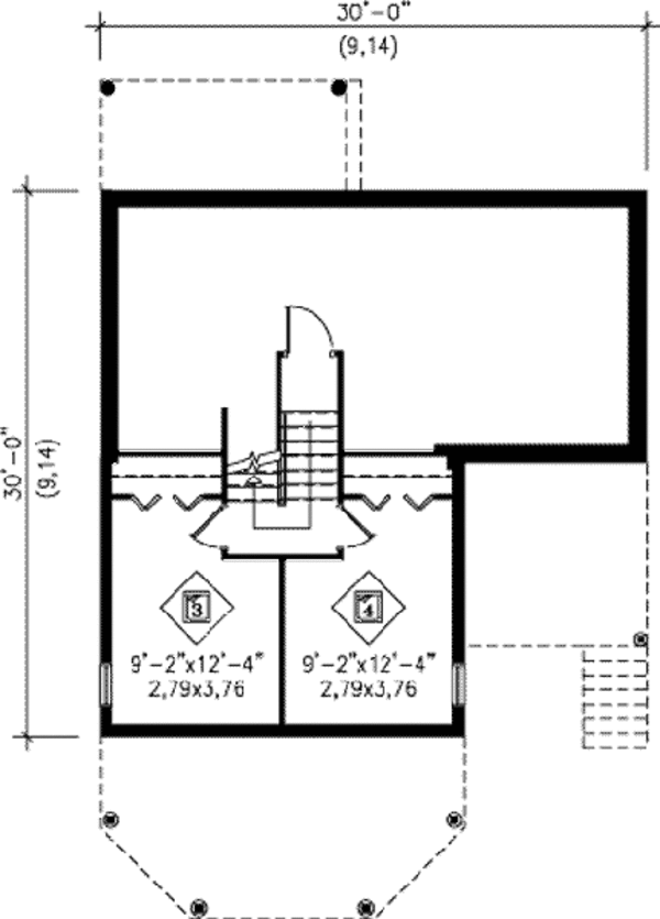 Modern Floor Plan - Lower Floor Plan #25-2288
