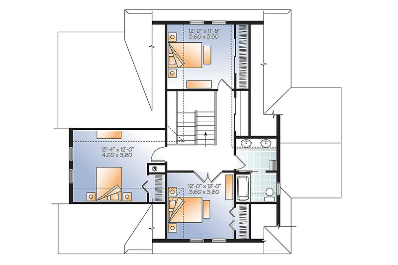Dream House Plan - Floor Plan - Upper Floor for European House Plan #23-2627 - 4 bed, 3 bath