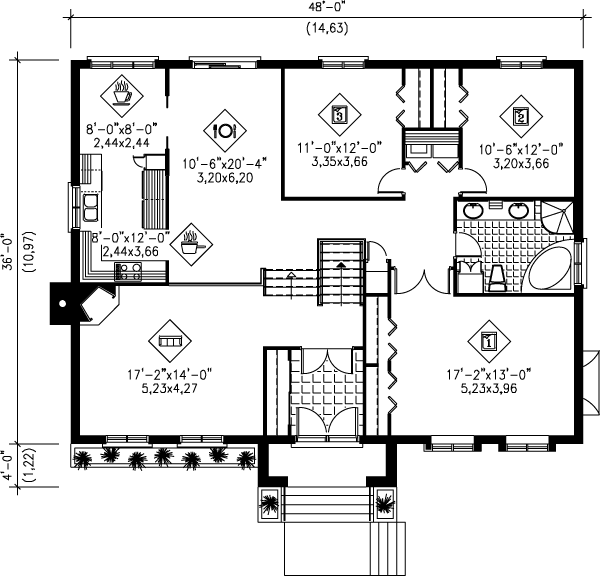House Design - European Floor Plan - Main Floor Plan #25-115