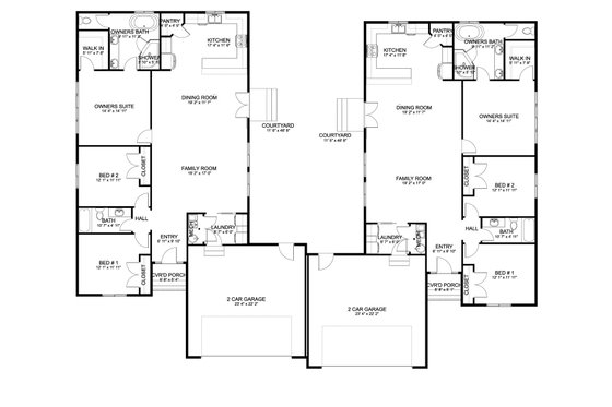Floor Plan - Main Floor for Ranch House Plan #1060-311 - 6 bed, 4 bath