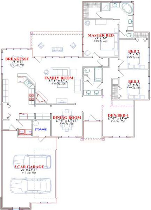 Traditional Floor Plan - Main Floor Plan #63-153