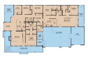 Floor Plan - Main Floor for Farmhouse House Plan #923-105 - 4 bed, 4 bath