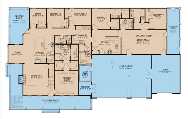 Farmhouse Floor Plan - Main Floor Plan #923-105