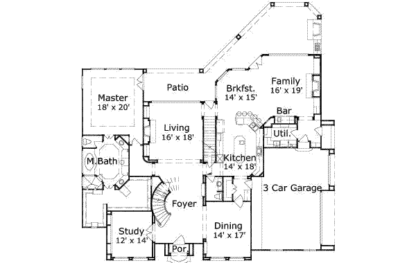 European Floor Plan - Main Floor Plan #411-118