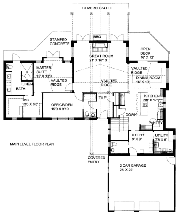 Craftsman Floor Plan - Main Floor Plan #117-648