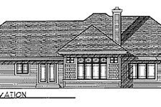 Exterior - Rear Elevation for Traditional House Plan #70-259 - 3 bed, 2 bath