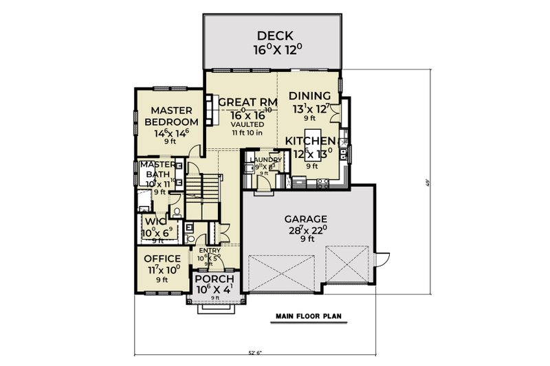 Home Plan - Floor Plan - Main Floor for Farmhouse House Plan #1070-216 - 3 bed, 2.5 bath