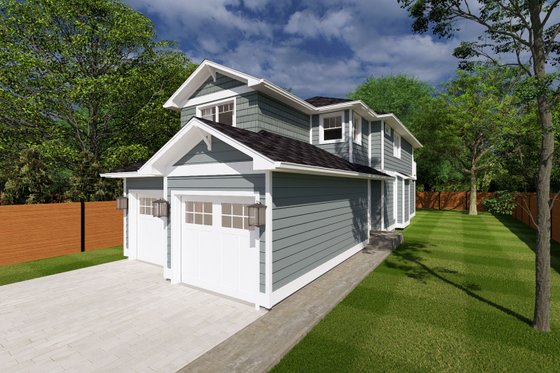 Exterior - Front Elevation 3 for Colonial House Plan #126-155 - 3 bed, 2.5 bath