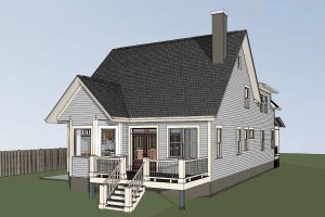 Exterior - Rear Elevation 1 for Farmhouse House Plan #79-360 - 3 bed, 2.5 bath