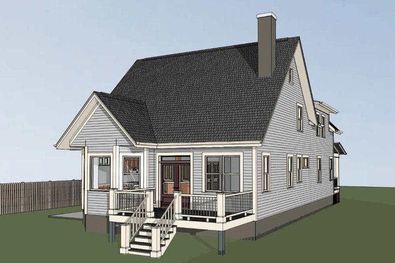 Home Plan - Exterior - Rear Elevation 1 for Farmhouse House Plan #79-360 - 3 bed, 2.5 bath